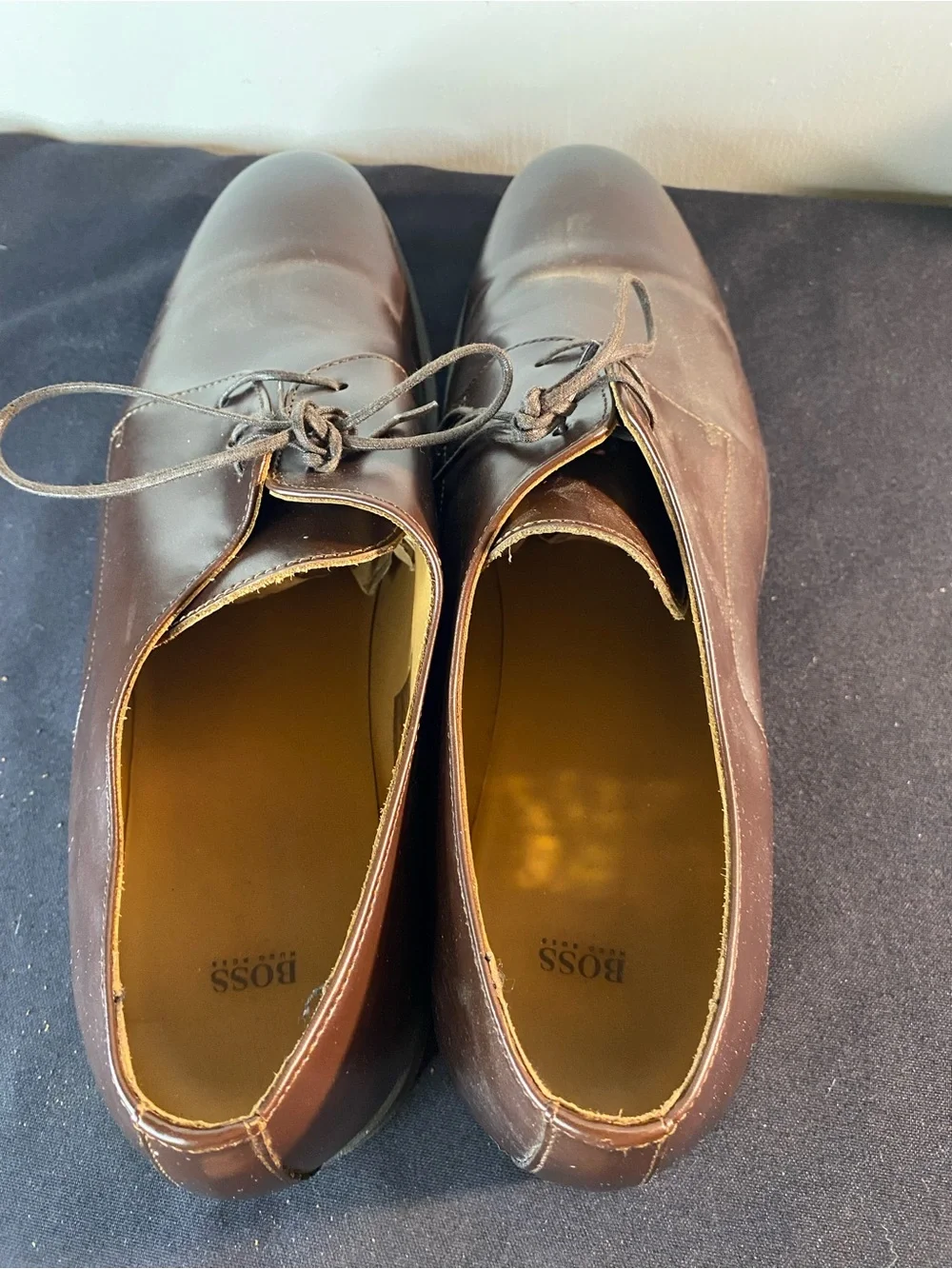 Hugo Boss Colby Leather Derby Dress Shoes Mens 10.5 | Brown | Business Career